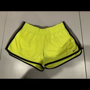 Nike Dri-fit shorts Womens M highlighter neon yellow/gray